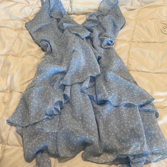 Blue and white flower summer dress - Picture 2 of 3